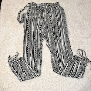 South Moon Under Juniper Blu Black Patterned BOHO Pant